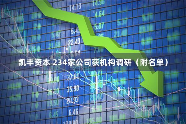 凯丰资本 234家公司获机构调研（附名单）